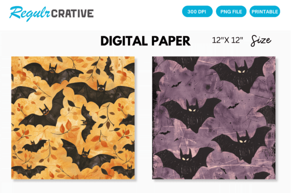 Download Halloween Bat Digital Paper Background - Premium Bundle