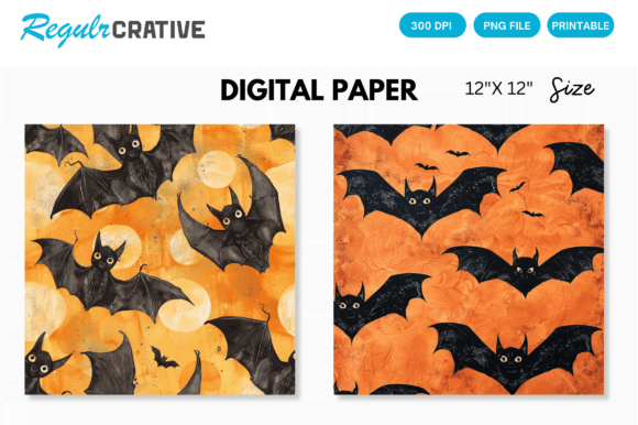 Download Halloween Bat Digital Paper Background - Premium Resources