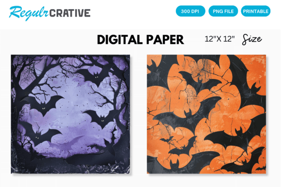 Download Halloween Bat Digital Paper Background - Premium Bundle