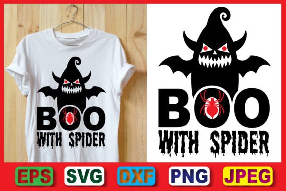Download Boo with Spider, Halloween Tshirt Design - Halloween tshirt Collection