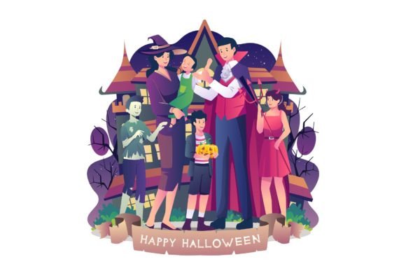 Download Family in Halloween Illustration - Family Collection